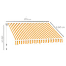 Tenda da Sole Avvolgibile a Parete 3x2.5m Arancione e Bianco 