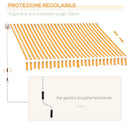 Tenda da Sole Avvolgibile a Parete 3x2.5m Arancione e Bianco 