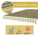 Tenda da Sole Avvolgibile a Braccio a Parete 3,5x2,5m Grigio e Giallo