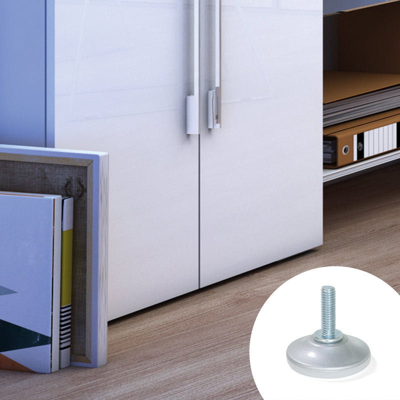 Piedino Regolabile per Mobile Base Circolare M6 35 mm H34 mm Acciaio 20 Pezzi Emuca