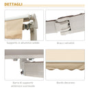 Tenda da Sole Avvolgibile a Parete 4x2.5m in Poliestere Beige 