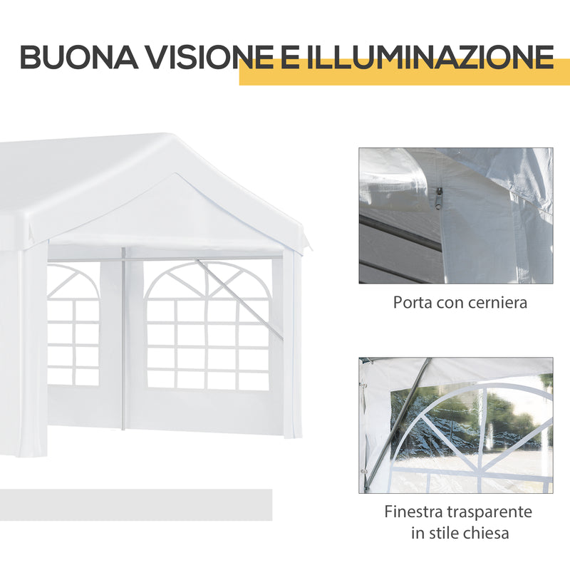 Tendostruttura 8x4x2.8m in acciaio 8 Finestre Bianco 
