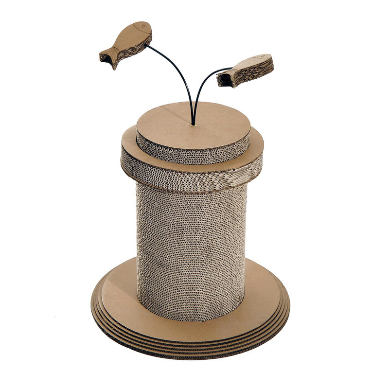 Struttura Tiragraffi in Cartone Ondulato Erba Gatta Ø39x38.5 cm 