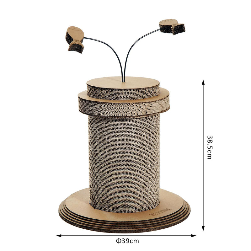 Struttura Tiragraffi in Cartone Ondulato Erba Gatta Ø39x38.5 cm 