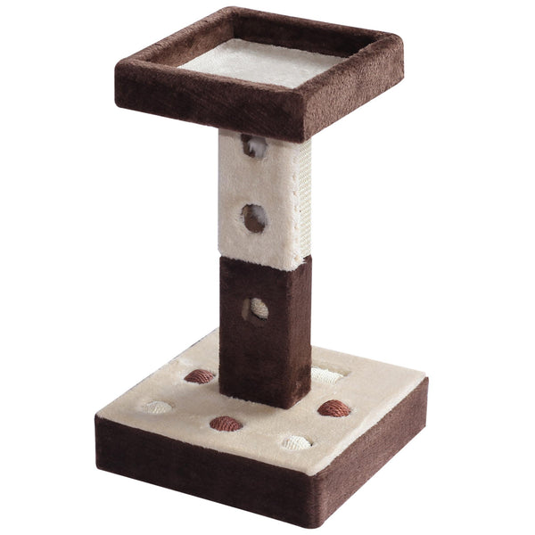 Struttura Tiragraffi per Gatti con Palline e Topolini Crema e Marrone 35x35x60.5 cm online