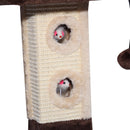 Struttura Tiragraffi per Gatti con Palline e Topolini Crema e Marrone 35x35x60.5 cm 