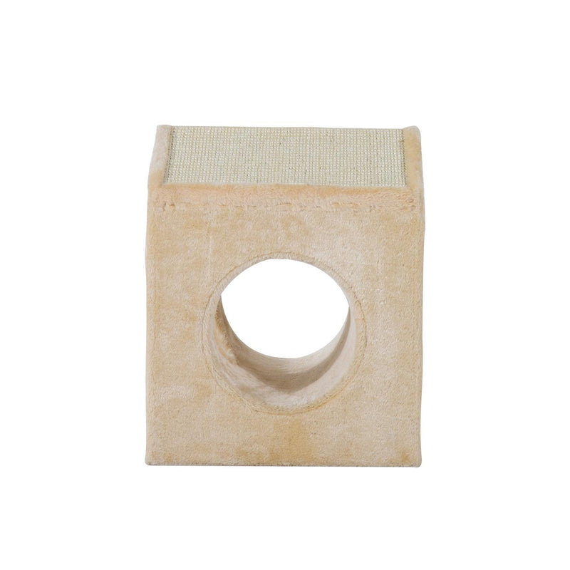 Cuccia Tiragraffi per Gatti Giocattolo con 3 Buchi e Pallina in Peluche e Sisal 36x35x43 cm 