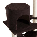 Albero Tiragraffi con Rivestimento in Pelle Marrone scuro 58x40x140 cm 