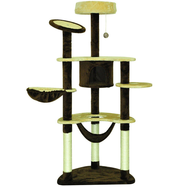 online Albero tiragraffi per gatti Crema e Caffè 65x50x153 cm