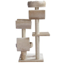 Albero Tiragraffi con Cucce e Tunnel multi-livello Beige 50x40x105 cm 