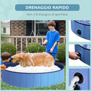 Piscina Pieghevole per Cani in PVC Azzurro Ø140x30h cm 