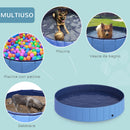 Piscina Pieghevole per Cani in PVC Azzurro Ø160x30h cm 