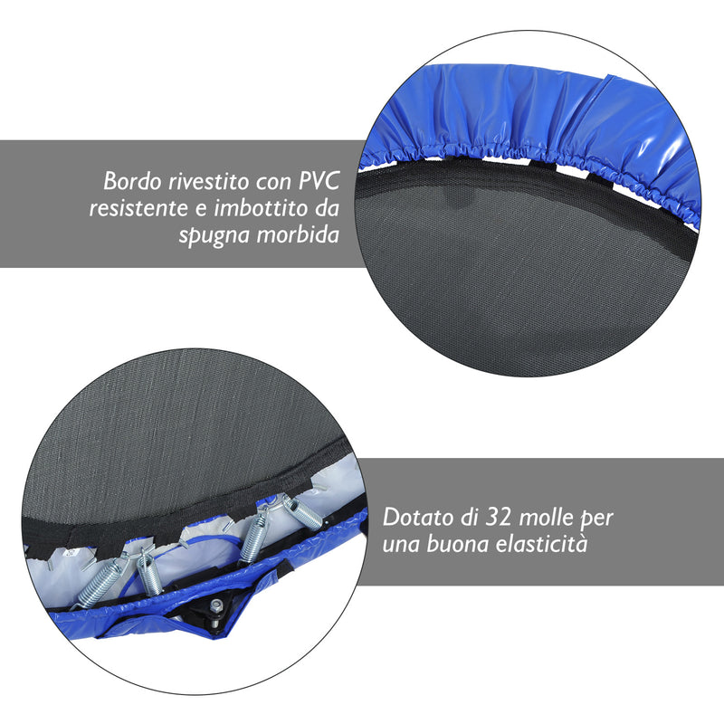 Trampolino Elastico Fitness Pieghevole Ø96.5x22.5 cm 