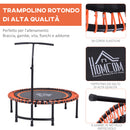 Trampolino Elastico Fitness con Manubrio Nero e Arancione Ø114.3 cm 