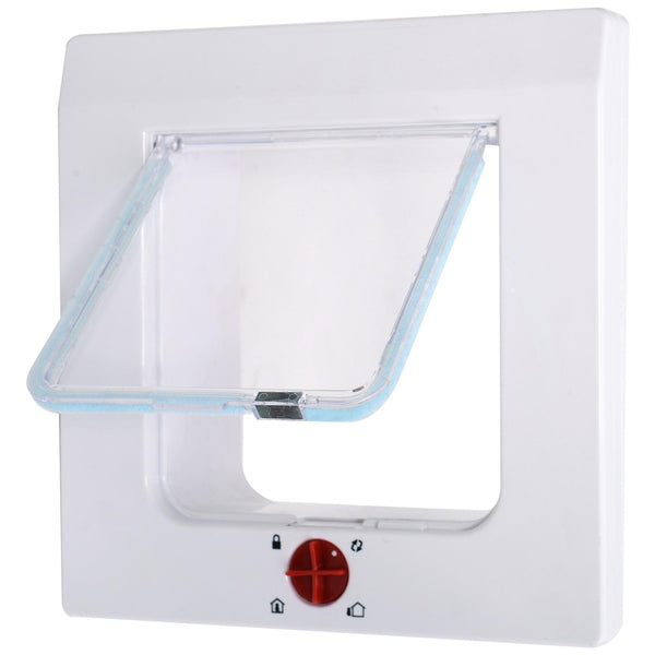 online Gattaiola Porta Basculante Controllabile per Gatti Bianco 23x24x9 cm