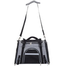 Borsa Trasportino Pieghevole per Cani Gatti con Tracolla in Tessuto Oxford Grigio 50x26.5x33 cm 