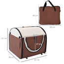 Trasportino per Cani e Gatti Pieghevole Caffè 61x46x51 cm 