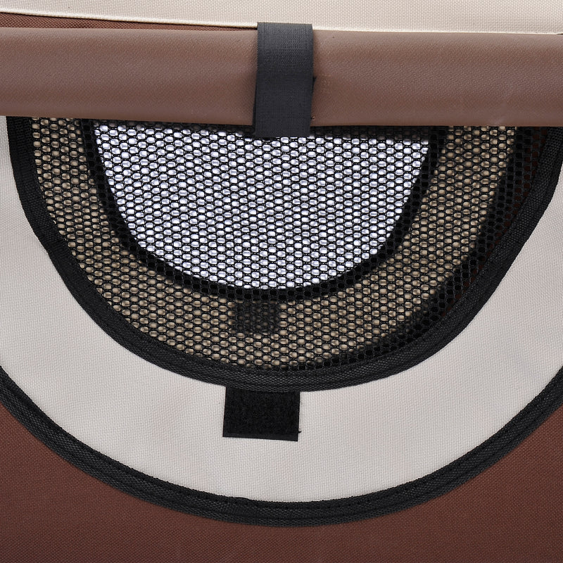 Trasportino per Cani e Gatti Pieghevole Caffè 61x46x51 cm 