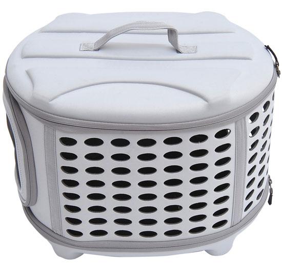 Trasportino per cani pieghevole in EVA grigio chiaro 46x37x31 cm 