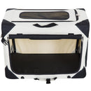Trasportino per Cani e Gatti Pieghevole Crema nero 70x52x52 cm 