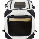 Trasportino per Cani e Gatti Pieghevole Crema nero 70x52x52 cm 