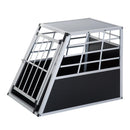Gabbia Box per Trasporto Cani Lega d'alluminio Nero argento 65x91x69 cm 