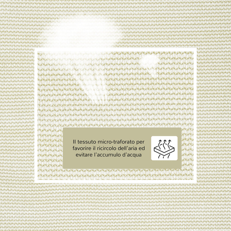 Tenda Vela da Giardino Triangolare in HDPE Crema 5x5x5m 