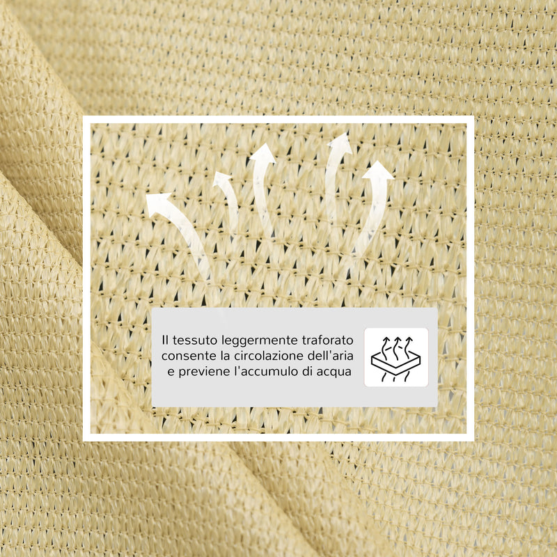 Tenda Vela da Giardino Triangolare 3x3x3m in HDPE Sabbia 