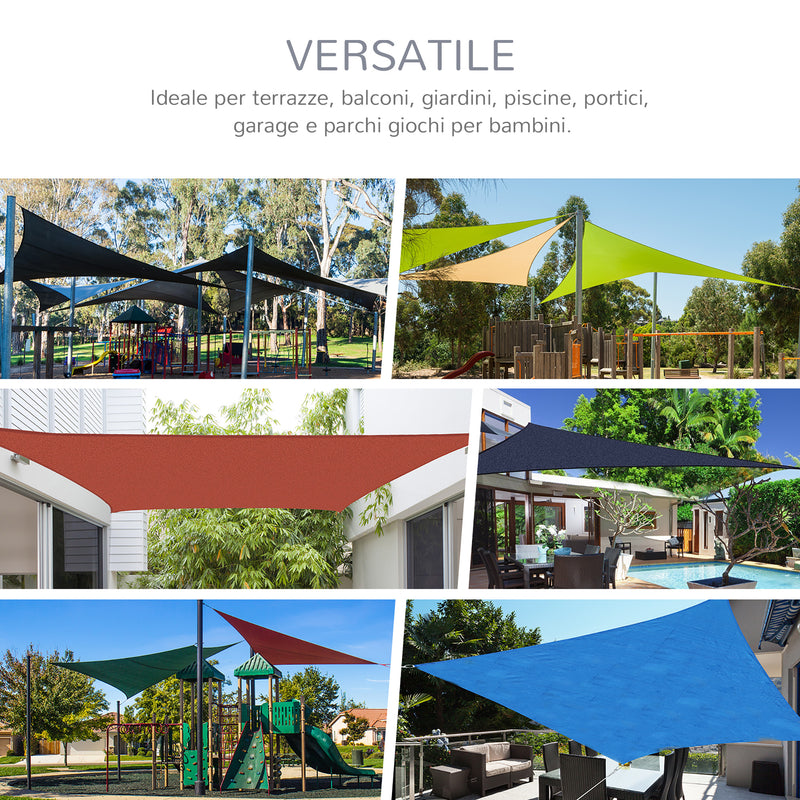 Tenda Vela da Giardino Triangolare 3x3x3m in HDPE Sabbia 
