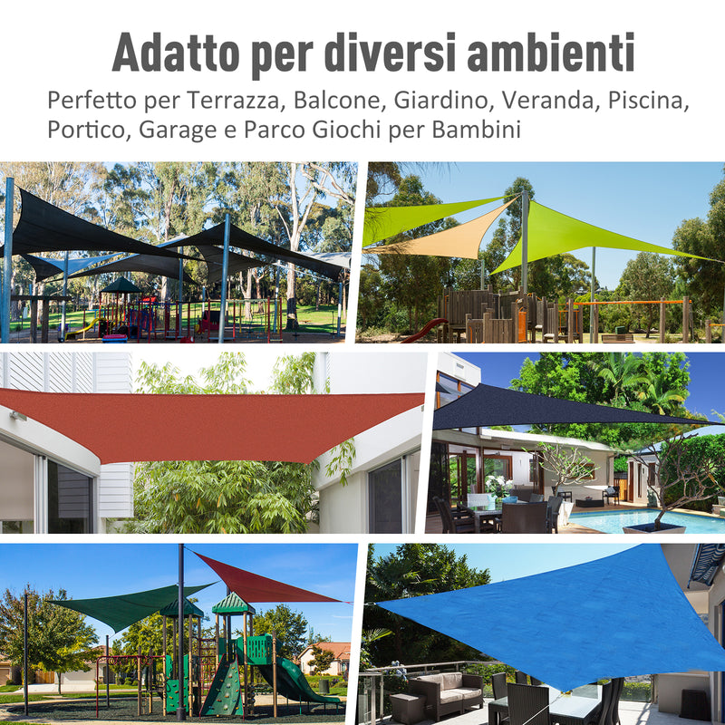 Tenda Vela da Giardino Triangolare 5x5x5m Beige 