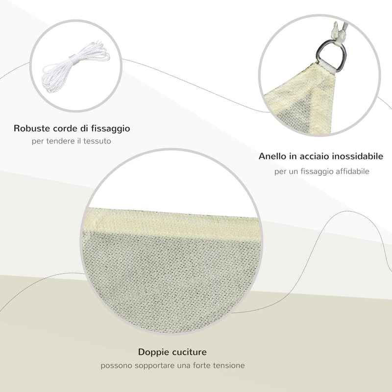 Tenda Vela da Giardino Rettangolare 3x4m in HDPE Crema 