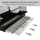 Voliera per Uccelli in Metallo Nero 41.5x29.5x56.5 cm 