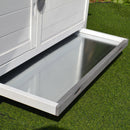 Pollaio da Giardino con Corsa e Tetto Impermeabile Grigio e Bianco 166x121.5x112 cm 