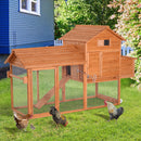 Pollaio Gabbia per Galline da Giardino con Ruote e Nidificazione in Legno 213x91x122 cm 