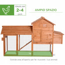 Pollaio Gabbia per Galline da Giardino con Ruote e Nidificazione in Legno 213x91x122 cm 