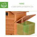Pollaio Gabbia per Galline da Giardino con Ruote e Nidificazione in Legno 213x91x122 cm 