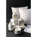 Bottiglia per Profumatore Ambiente 9x5,5x13,2 cm 300 ml in Ceramica VdE Tivoli 1996 Charleston Bianco/Oro