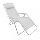 Sedia Sdraio Zero Gravity Reclinabile Pieghevole 88x65x110 h cm in Textilene Bianco