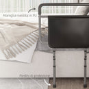 Sponda Anticaduta Letto per Anziani e Disabili 8 Altezze Regolabili Grigio  