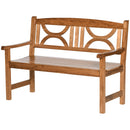 Panchina da Giardino 2 Posti 123x61x89,5 cm in Legno Naturale