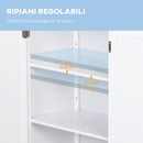 Mobiletto da Bagno 2 Ante Bianco 60x30x80 cm 