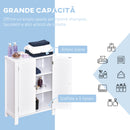 Mobiletto da Bagno 2 Ante Bianco 60x30x80 cm 