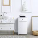 Mobiletto da Bagno con Anta e Cassetto Bianco 43x34x77 cm 