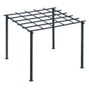 Pergola da Giardino 3x3m in Metallo Nero 