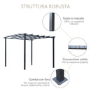Pergola da Giardino 3x3m in Metallo Nero 