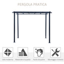 Pergola da Giardino 3x3m in Metallo Nero 