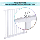 Cancelletto di Sicurezza per Animali Domestici Bianco 76x72-82 cm 