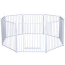 Recinto in Metallo per Animali Domestici per Esterno Bianco 8 Elementi 80x80 cm 
