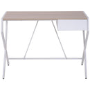 Scrivania per Ufficio in Acciaio Rovere e Bianco 105x56x75 cm 