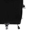 Sedia Poltrona da Ufficio Presidenziale Girevole in Lino Traspirante Nero 